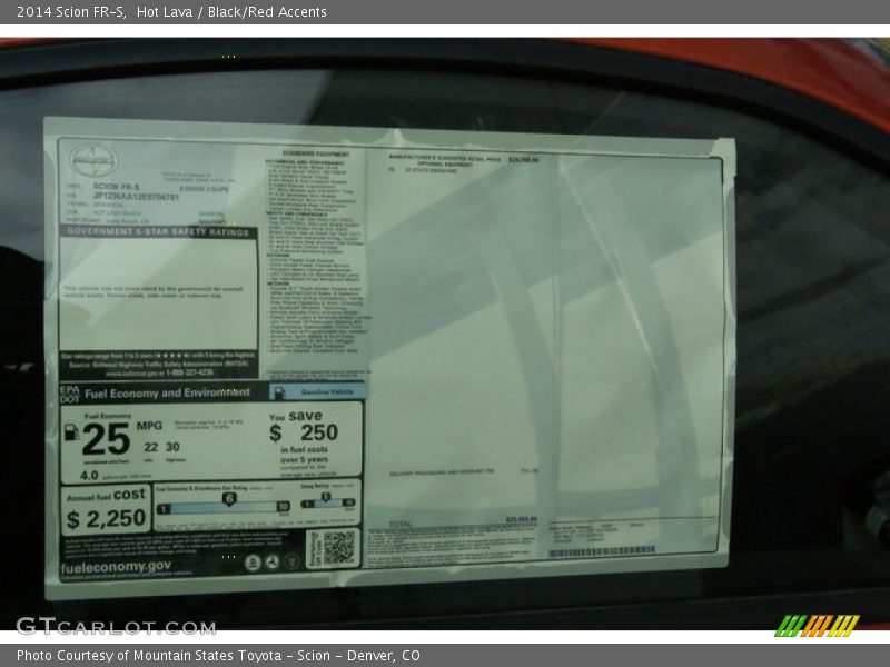  2014 FR-S  Window Sticker