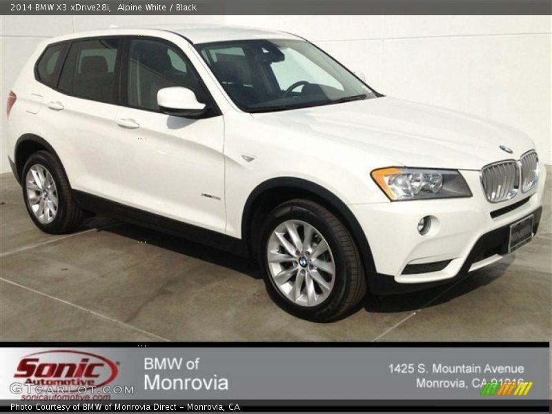 Alpine White / Black 2014 BMW X3 xDrive28i