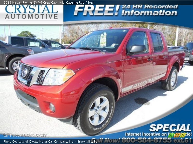Cayenne Red / Steel 2013 Nissan Frontier SV V6 Crew Cab 4x4