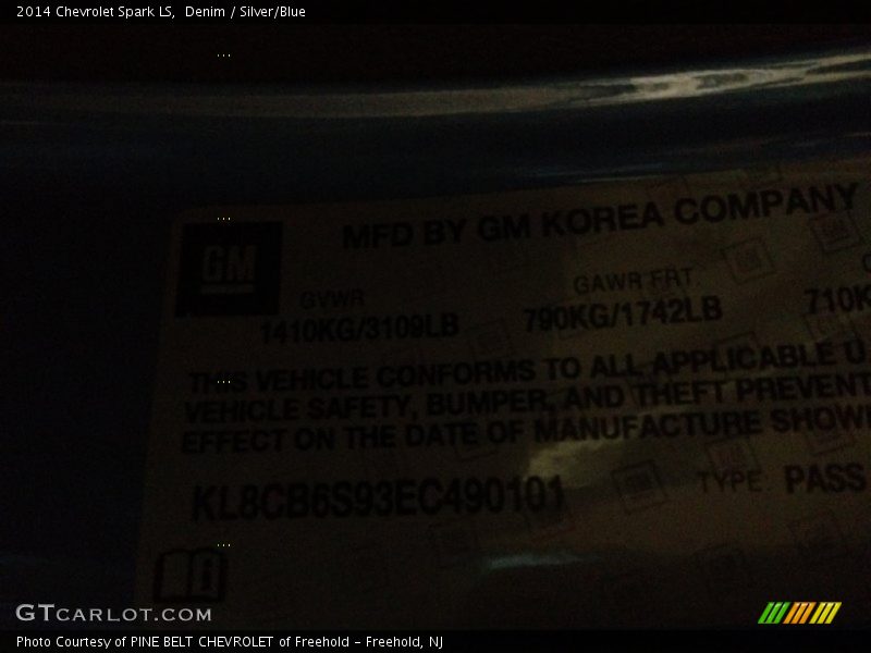 Denim / Silver/Blue 2014 Chevrolet Spark LS