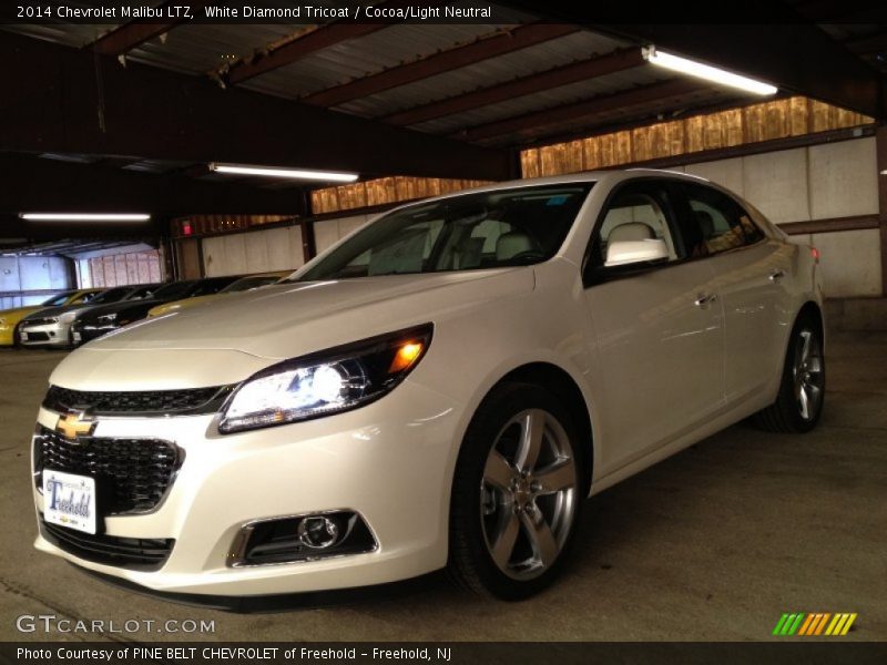 White Diamond Tricoat / Cocoa/Light Neutral 2014 Chevrolet Malibu LTZ