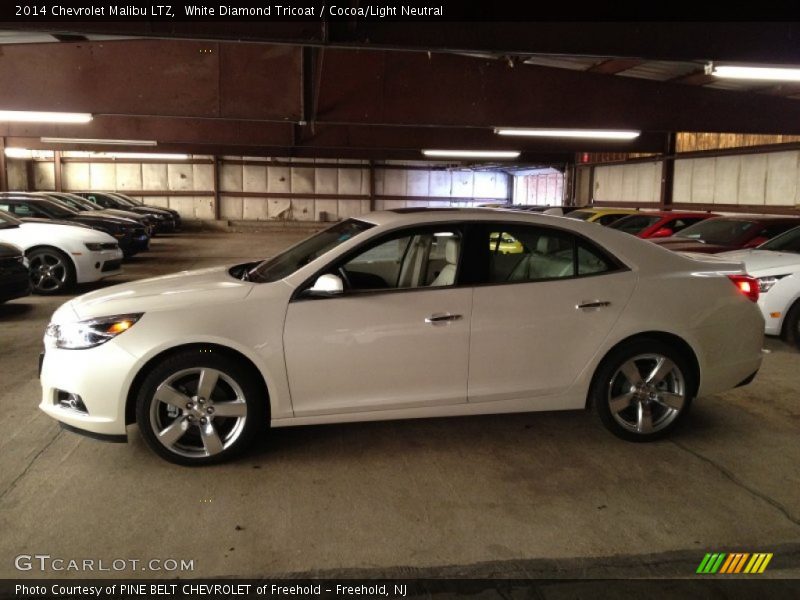 White Diamond Tricoat / Cocoa/Light Neutral 2014 Chevrolet Malibu LTZ