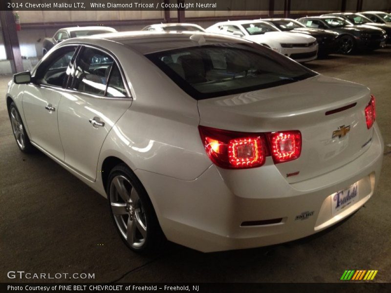 White Diamond Tricoat / Cocoa/Light Neutral 2014 Chevrolet Malibu LTZ