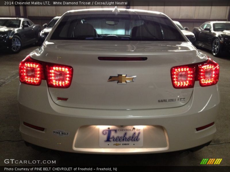 White Diamond Tricoat / Cocoa/Light Neutral 2014 Chevrolet Malibu LTZ