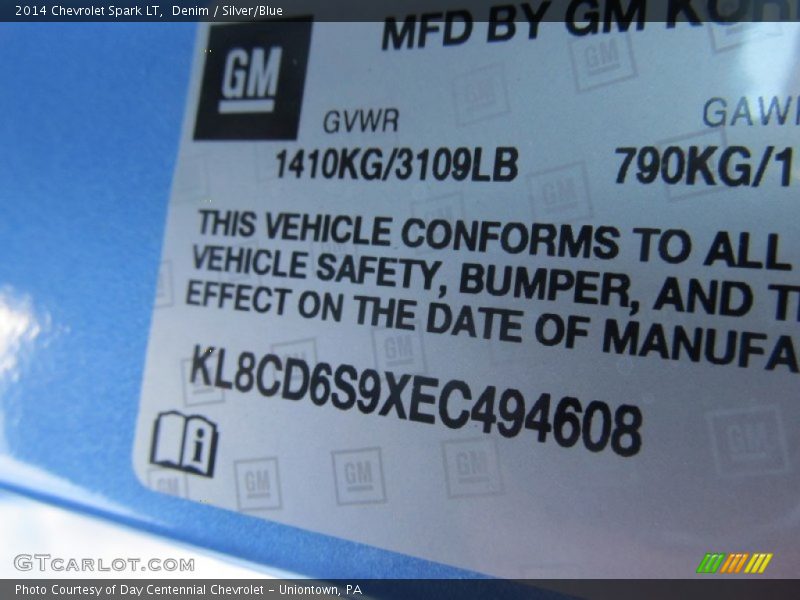 Denim / Silver/Blue 2014 Chevrolet Spark LT