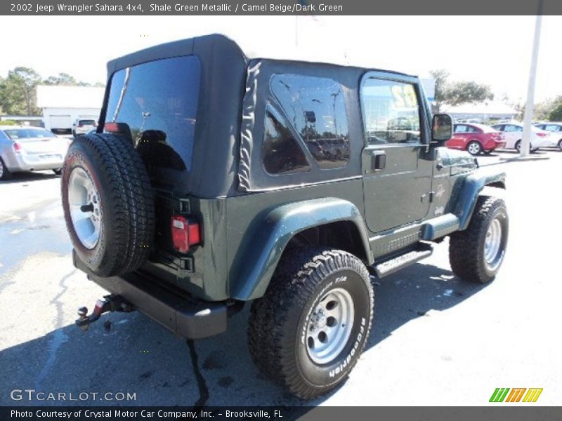 Shale Green Metallic / Camel Beige/Dark Green 2002 Jeep Wrangler Sahara 4x4