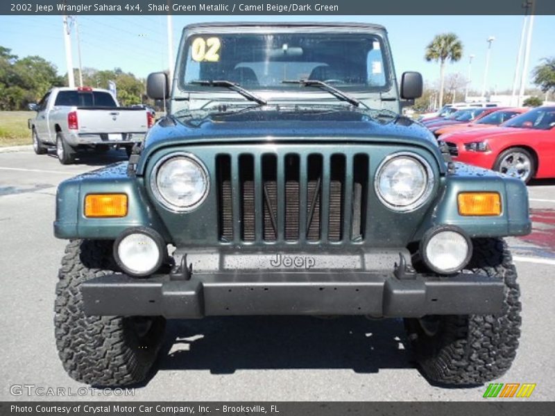 Shale Green Metallic / Camel Beige/Dark Green 2002 Jeep Wrangler Sahara 4x4