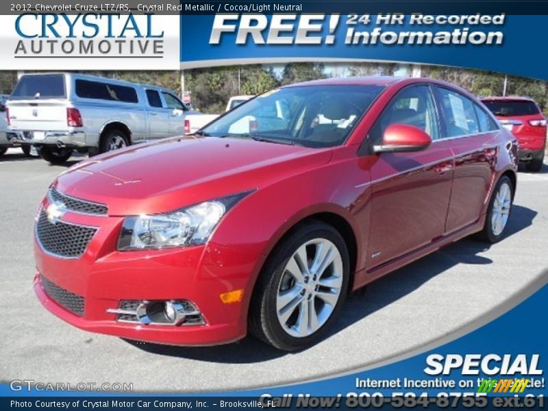 Crystal Red Metallic / Cocoa/Light Neutral 2012 Chevrolet Cruze LTZ/RS