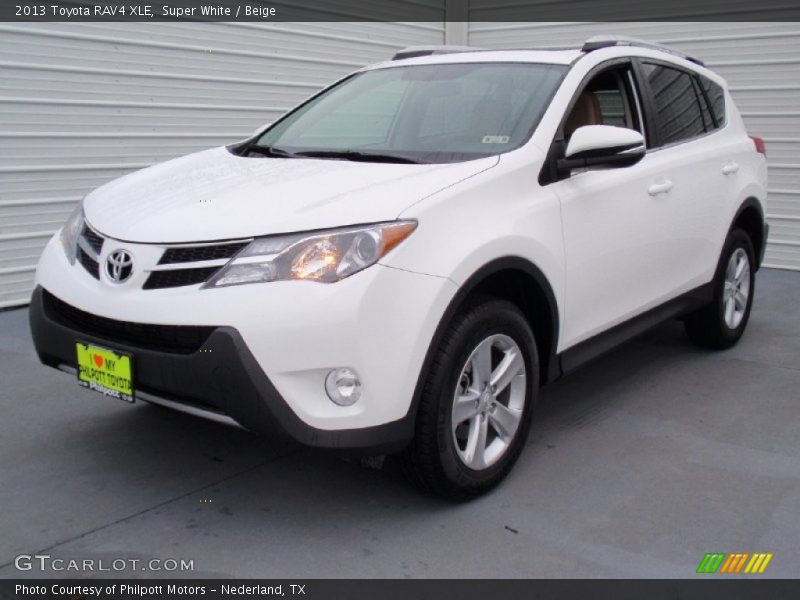 Super White / Beige 2013 Toyota RAV4 XLE