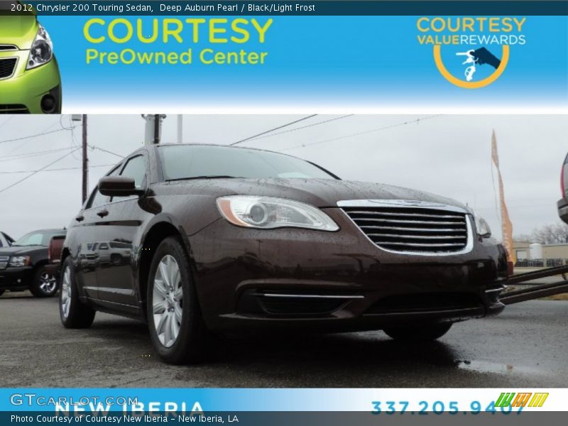 Deep Auburn Pearl / Black/Light Frost 2012 Chrysler 200 Touring Sedan