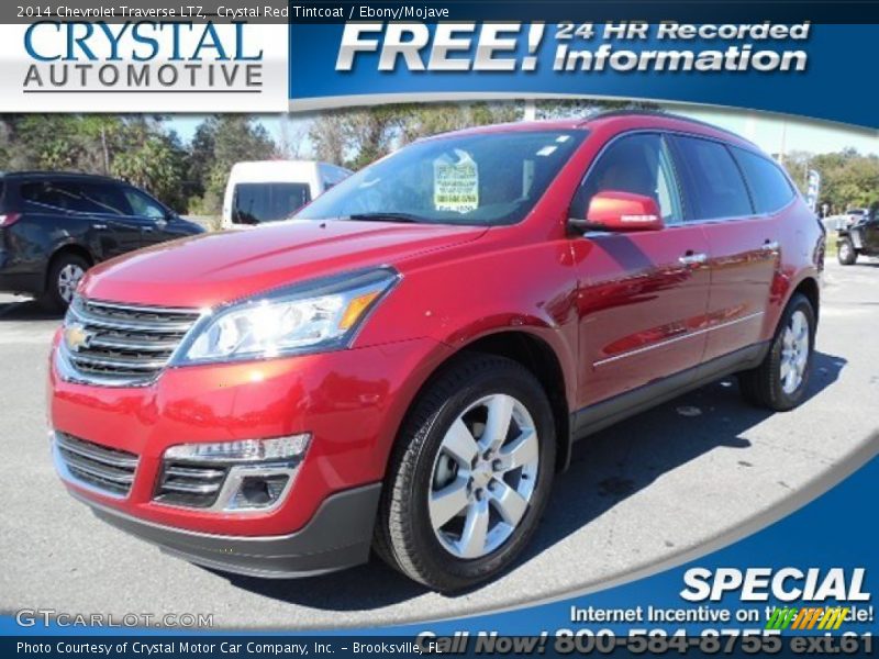 Crystal Red Tintcoat / Ebony/Mojave 2014 Chevrolet Traverse LTZ