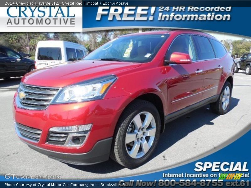 Crystal Red Tintcoat / Ebony/Mojave 2014 Chevrolet Traverse LTZ