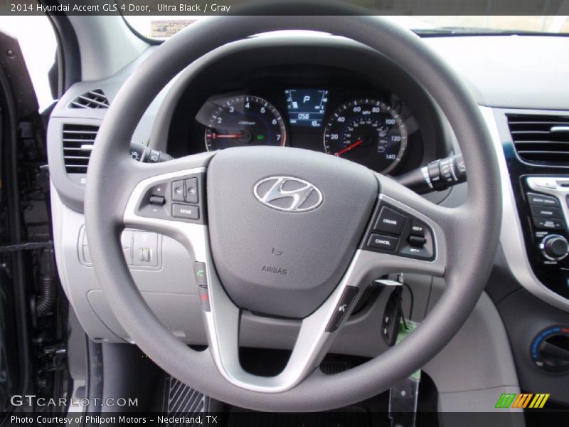 Ultra Black / Gray 2014 Hyundai Accent GLS 4 Door