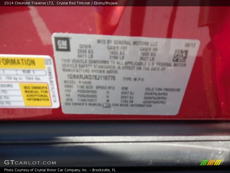Crystal Red Tintcoat / Ebony/Mojave 2014 Chevrolet Traverse LTZ