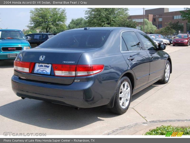 Eternal Blue Pearl / Gray 2004 Honda Accord EX V6 Sedan