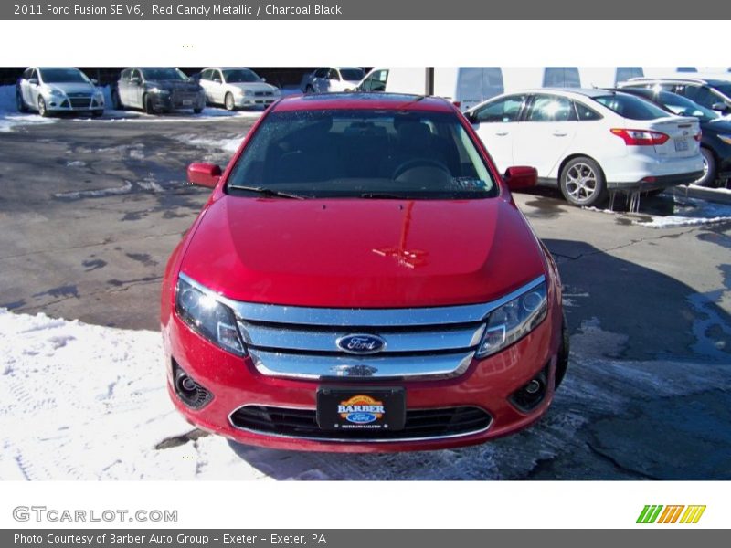 Red Candy Metallic / Charcoal Black 2011 Ford Fusion SE V6