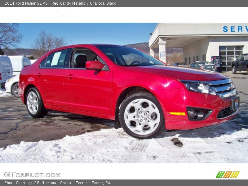 Red Candy Metallic / Charcoal Black 2011 Ford Fusion SE V6