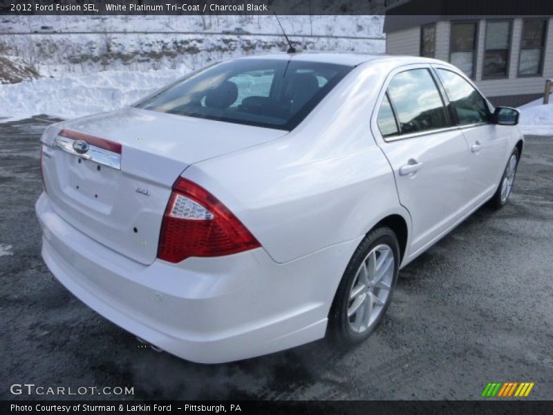 White Platinum Tri-Coat / Charcoal Black 2012 Ford Fusion SEL