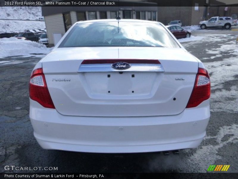 White Platinum Tri-Coat / Charcoal Black 2012 Ford Fusion SEL