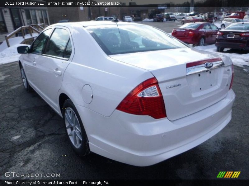 White Platinum Tri-Coat / Charcoal Black 2012 Ford Fusion SEL