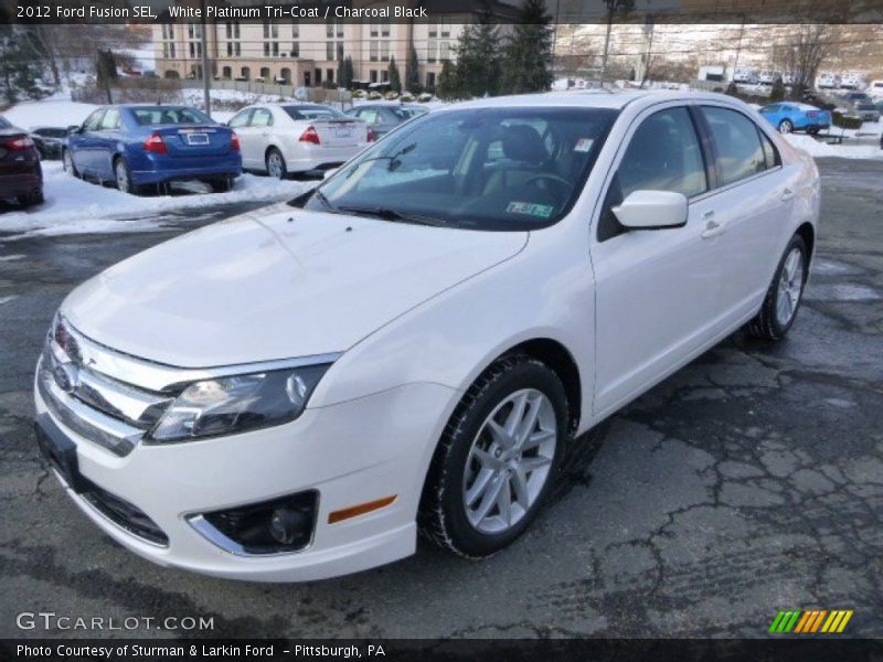 White Platinum Tri-Coat / Charcoal Black 2012 Ford Fusion SEL