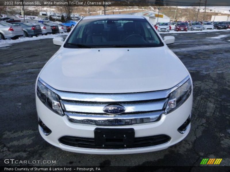 White Platinum Tri-Coat / Charcoal Black 2012 Ford Fusion SEL
