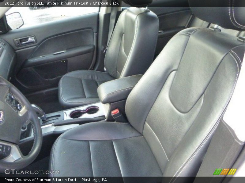 White Platinum Tri-Coat / Charcoal Black 2012 Ford Fusion SEL