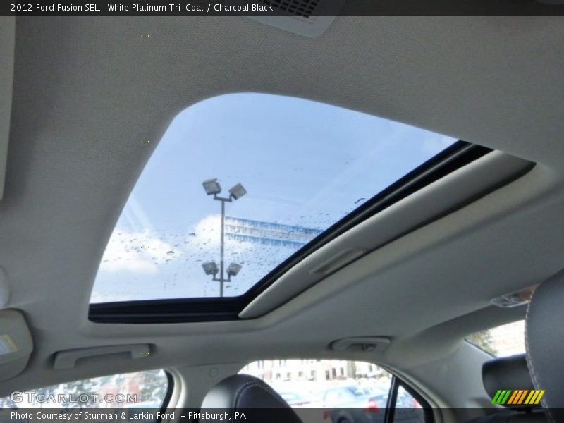 White Platinum Tri-Coat / Charcoal Black 2012 Ford Fusion SEL