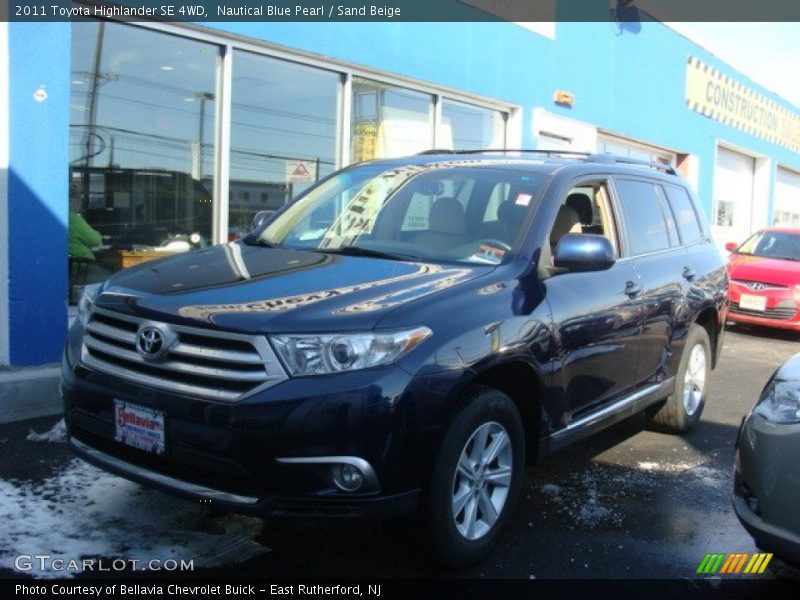 Nautical Blue Pearl / Sand Beige 2011 Toyota Highlander SE 4WD