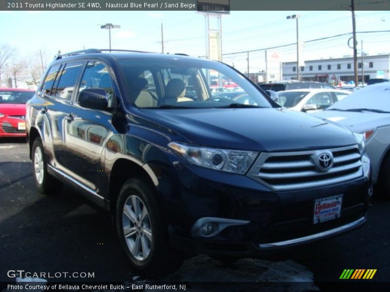 Nautical Blue Pearl / Sand Beige 2011 Toyota Highlander SE 4WD