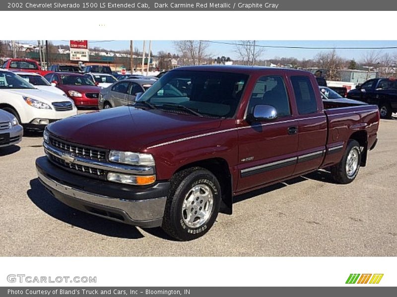 Dark Carmine Red Metallic / Graphite Gray 2002 Chevrolet Silverado 1500 LS Extended Cab