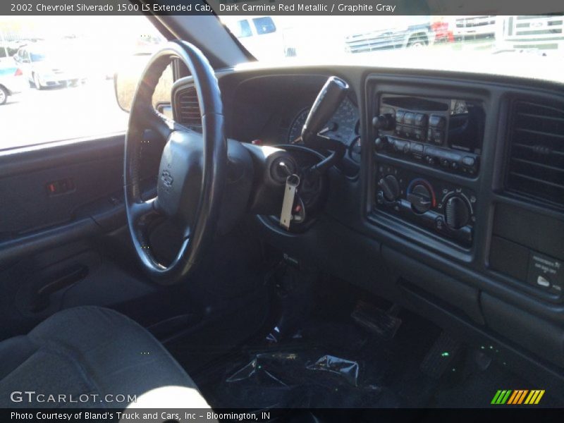Dark Carmine Red Metallic / Graphite Gray 2002 Chevrolet Silverado 1500 LS Extended Cab