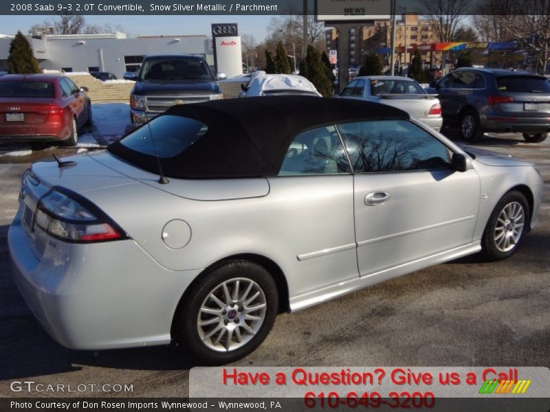 Snow Silver Metallic / Parchment 2008 Saab 9-3 2.0T Convertible