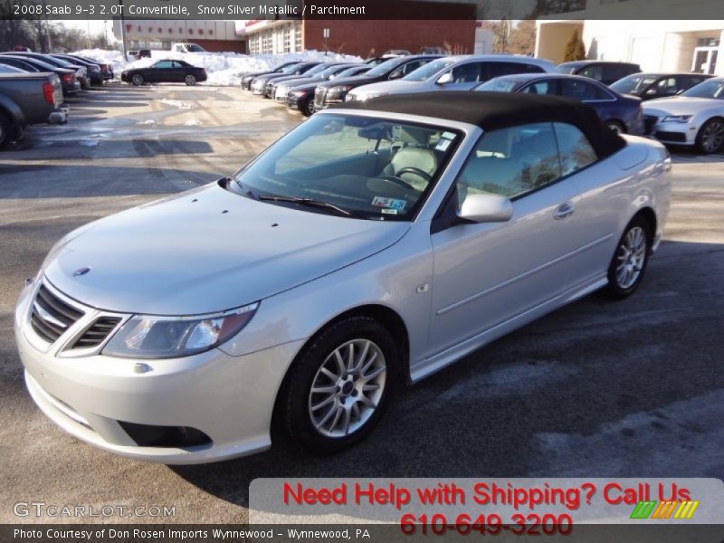 Snow Silver Metallic / Parchment 2008 Saab 9-3 2.0T Convertible