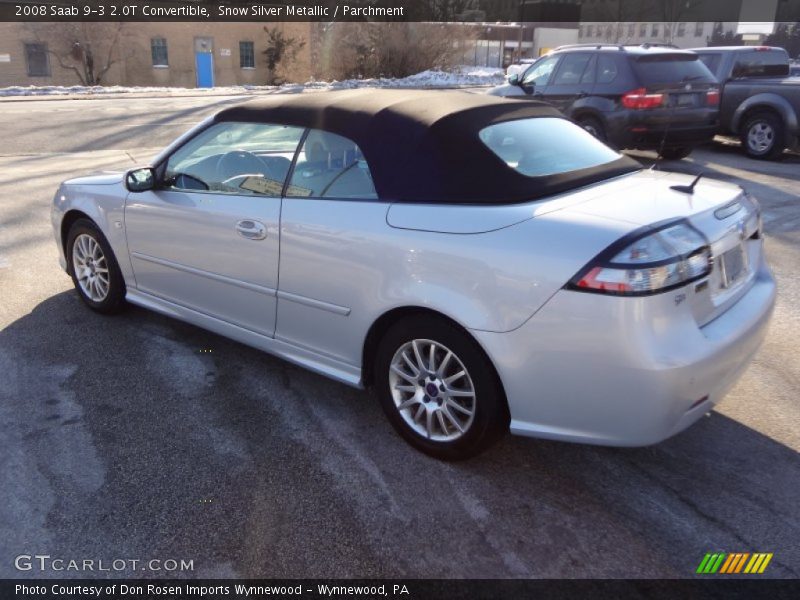 Snow Silver Metallic / Parchment 2008 Saab 9-3 2.0T Convertible
