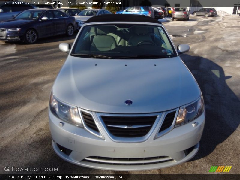 Snow Silver Metallic / Parchment 2008 Saab 9-3 2.0T Convertible