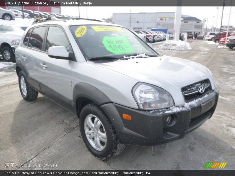 Platinum Metallic / Beige 2007 Hyundai Tucson SE