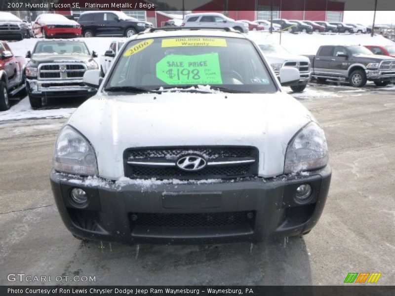 Platinum Metallic / Beige 2007 Hyundai Tucson SE