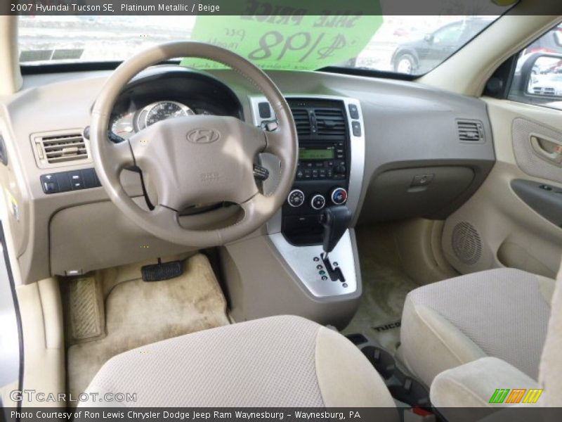 Platinum Metallic / Beige 2007 Hyundai Tucson SE