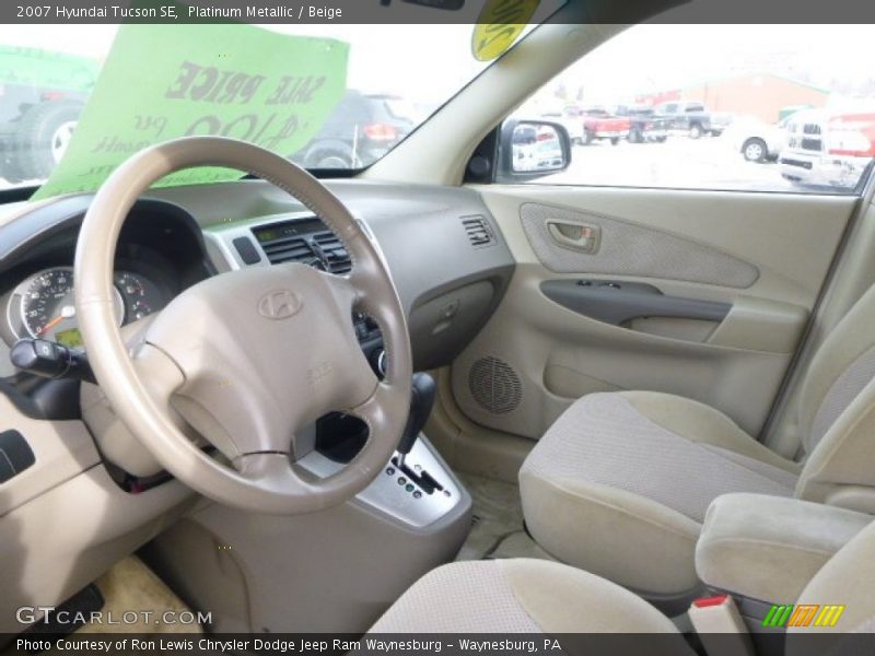 Platinum Metallic / Beige 2007 Hyundai Tucson SE