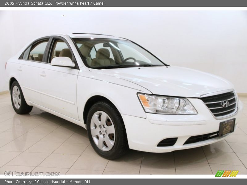 Powder White Pearl / Camel 2009 Hyundai Sonata GLS