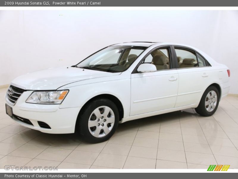 Powder White Pearl / Camel 2009 Hyundai Sonata GLS