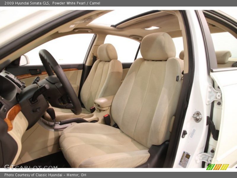 Powder White Pearl / Camel 2009 Hyundai Sonata GLS