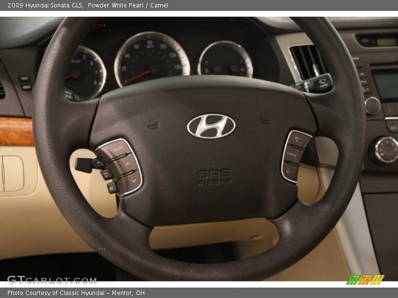 Powder White Pearl / Camel 2009 Hyundai Sonata GLS