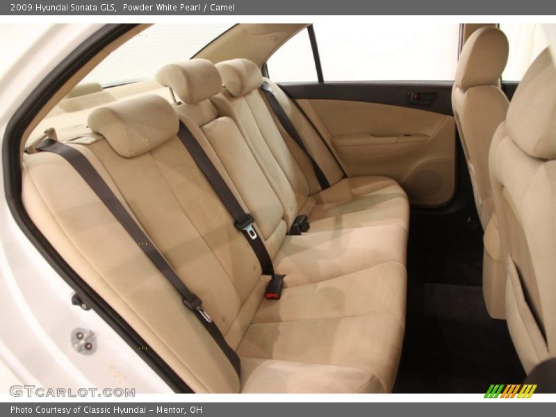 Powder White Pearl / Camel 2009 Hyundai Sonata GLS
