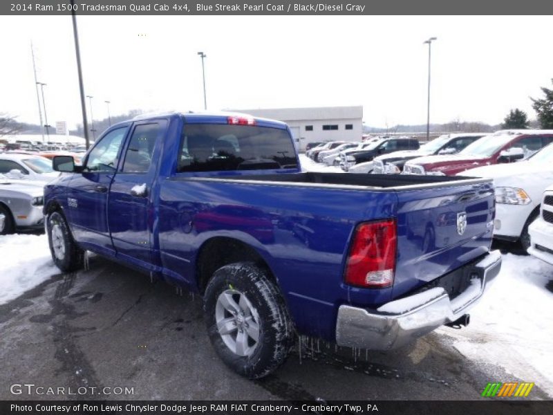 Blue Streak Pearl Coat / Black/Diesel Gray 2014 Ram 1500 Tradesman Quad Cab 4x4