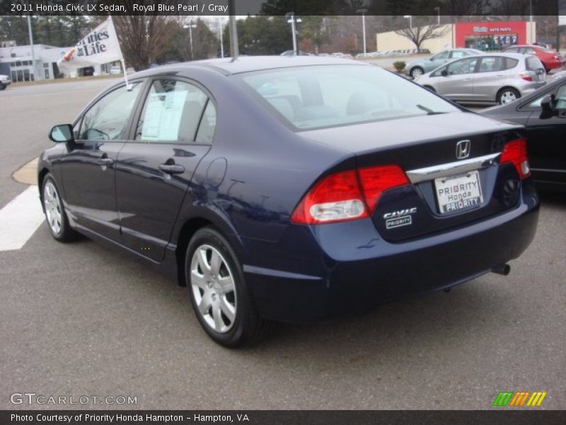 Royal Blue Pearl / Gray 2011 Honda Civic LX Sedan