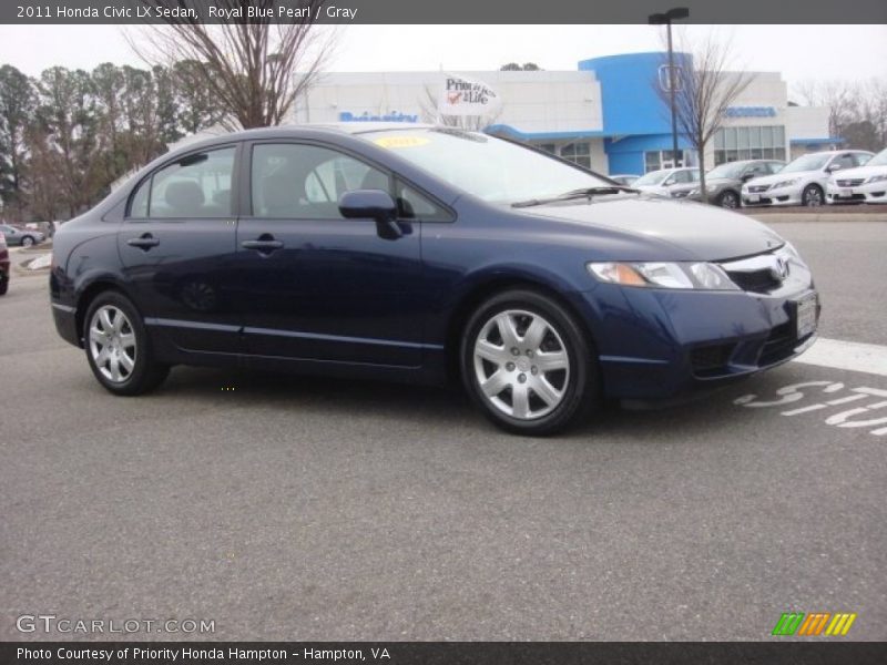 Royal Blue Pearl / Gray 2011 Honda Civic LX Sedan