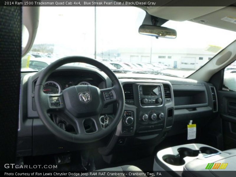 Blue Streak Pearl Coat / Black/Diesel Gray 2014 Ram 1500 Tradesman Quad Cab 4x4