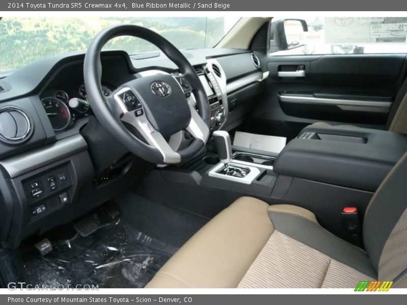 Blue Ribbon Metallic / Sand Beige 2014 Toyota Tundra SR5 Crewmax 4x4